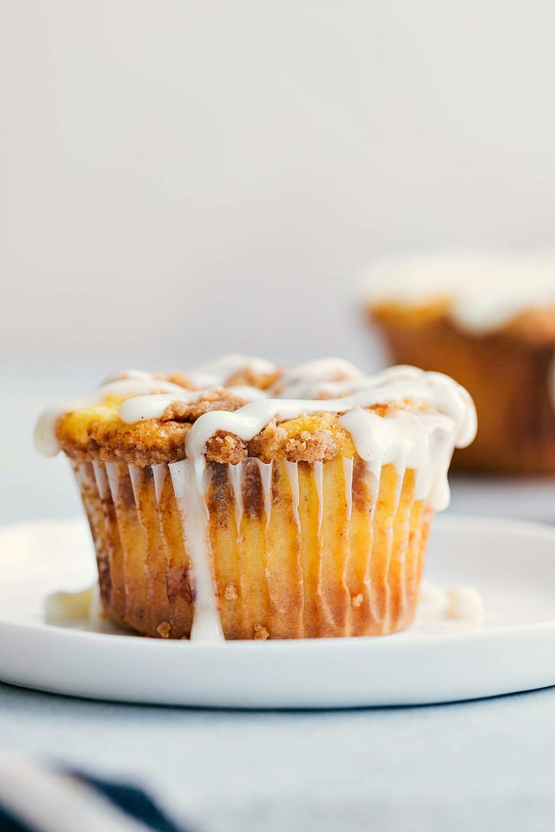 Cinnamon Roll Cupcakes View of one Cinnamon Roll Cupcake