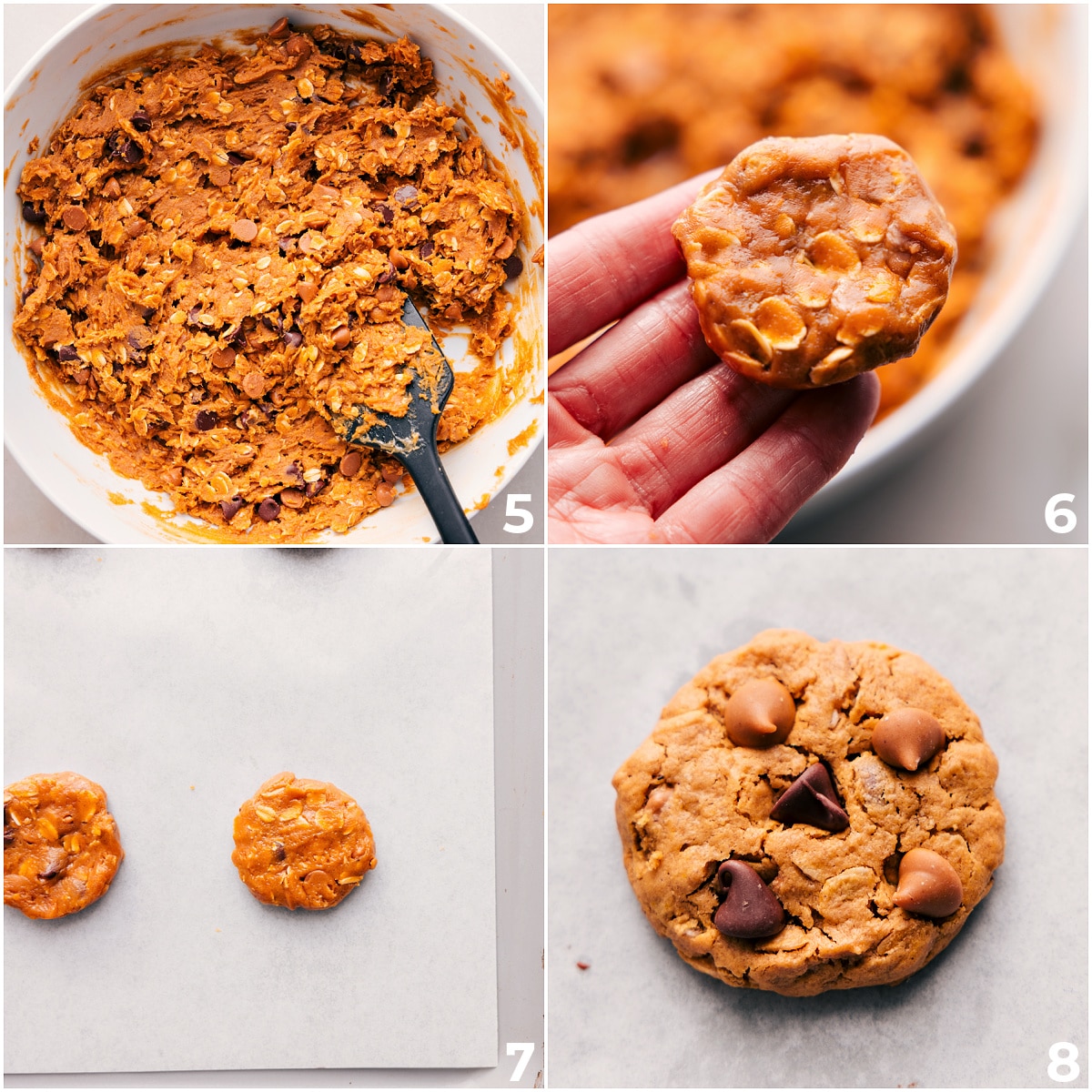 Rolling Out Dough For Healthy Breakfast Cookies The dough is rolled into flat discs and baked.