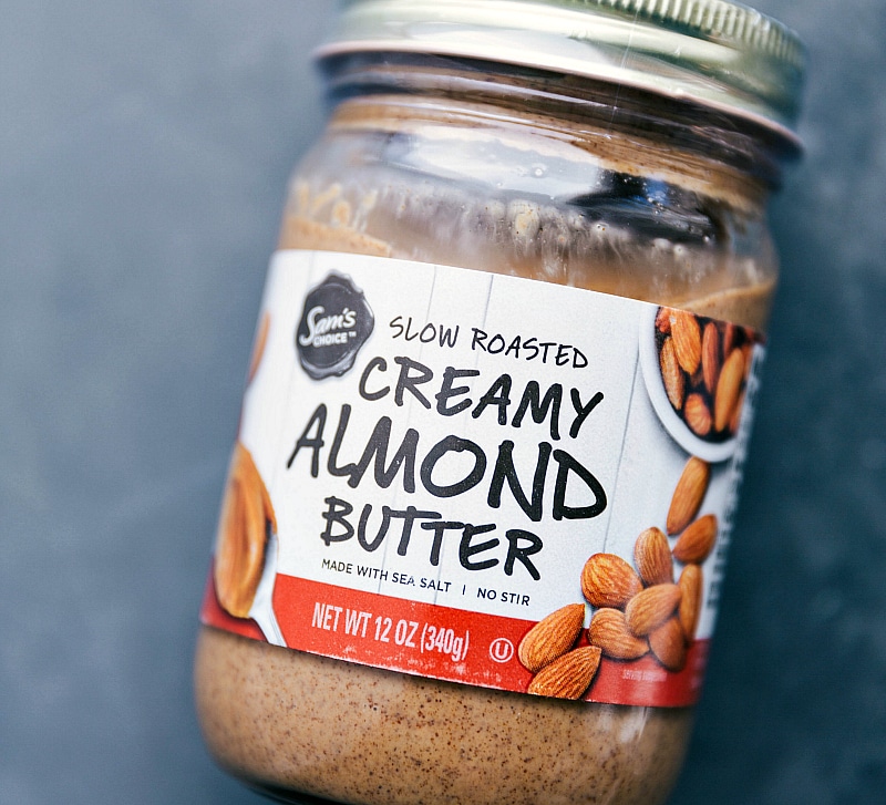 The Recommended Almond Butter For This Recipe A jar of the preferred creamy almond butter used in this recipe.