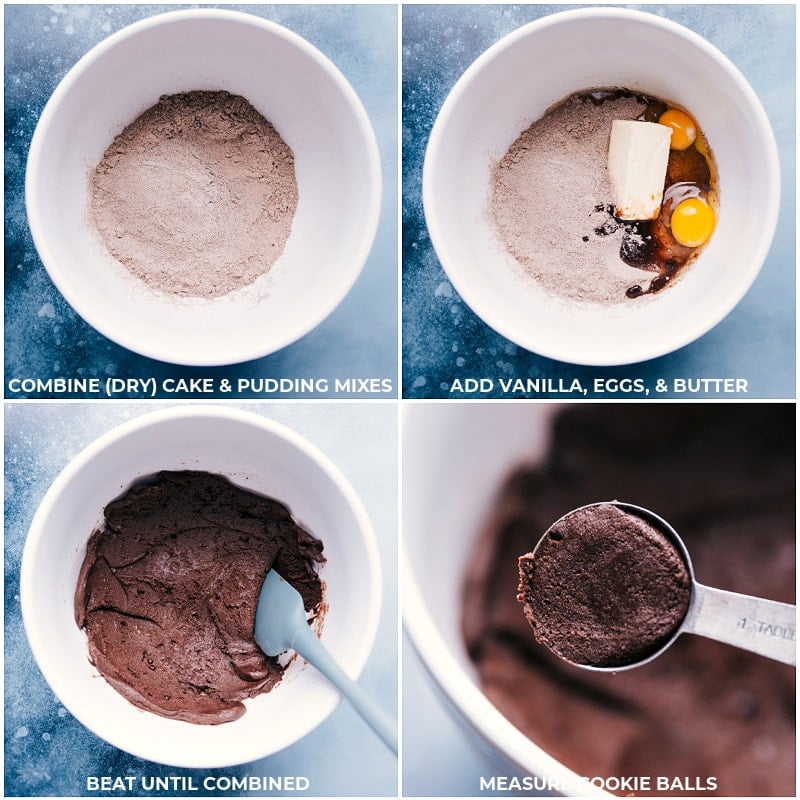 The best ever Homemade Oreos are made simple, thanks to some store-bought short-cuts -- a cake mix and pudding mix! Recipe via chelseasmessyapron #dessert #best #quick #easy #simple #cremefilling #homemade #oreos Process shots: making Homemade Oreos