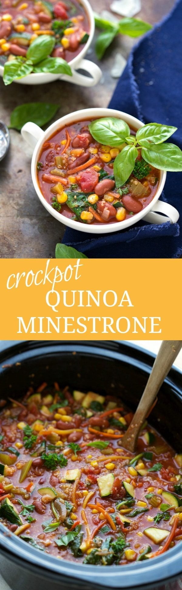 Easy Crockpot Quinoa Minestrone