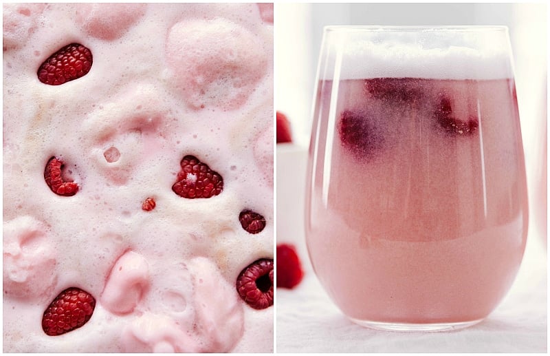 You only need three ingredients for this delicious Sherbet Punch! This drink recipe is my go-to for serving at events or parties. It's always a favorite! Recipe via ChelseasMessyApron.com #punch #sherbet #party #shower #celebration #drinks Up-close shot of this easy Sherbet Punch