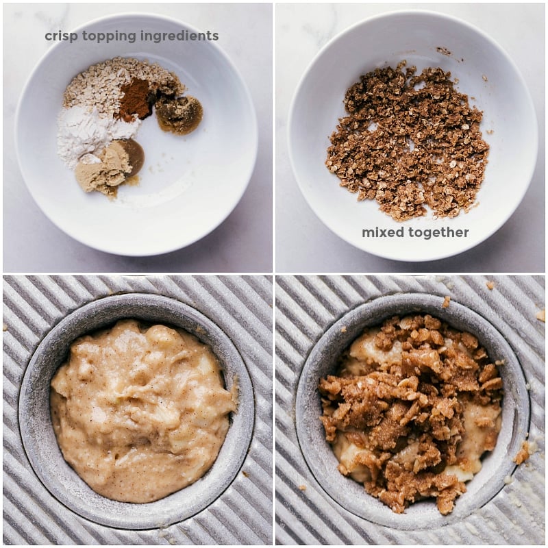 Making Crisp Topping: Oats and Brown Sugar for Breakfast Creating the delicious crisp topping for breakfast using oats and brown sugar.