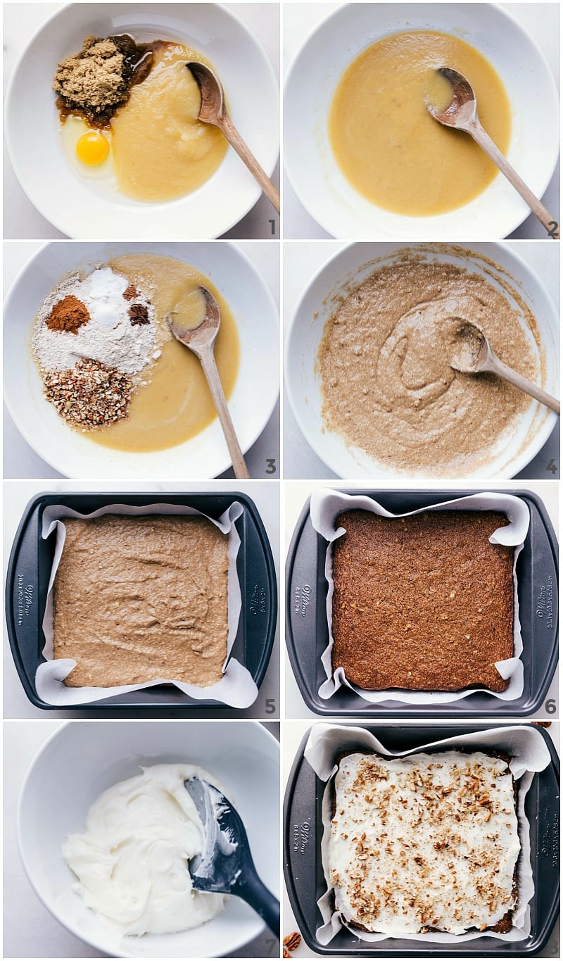 Creating Applesauce Cake: Step-by-Step Instructions Mixing ingredients to baking and frosting the applesauce cake recipe.