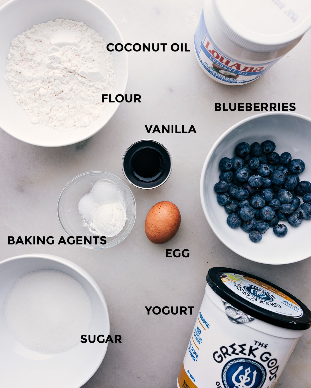 Ingredients In Healthy Blueberry Muffins All the ingredients used in this breakfast