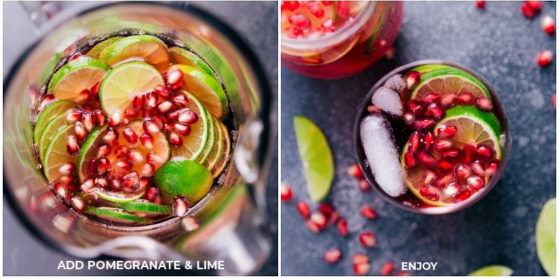 The Ultimate Holiday Drink: Sparkling Pomegranate Juice Add in the fruit garnishes and serving it in a cup to be enjoyed.