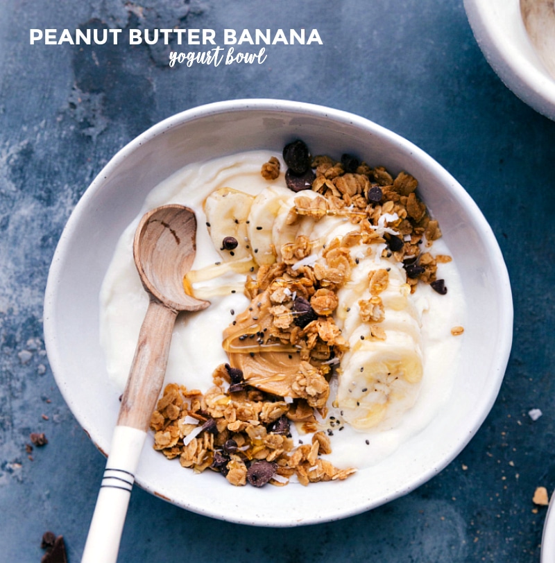 Yummy Peanut Butter Banana Yogurt Bowl Peanut butter banana yogurt bowl, a creamy and nutritious treat.