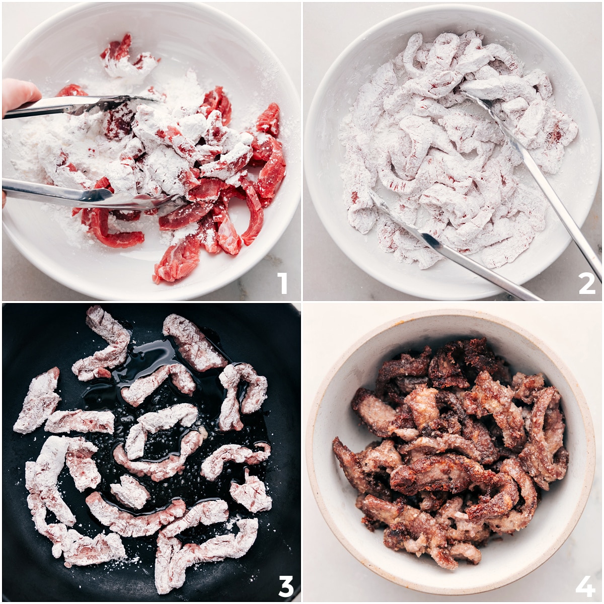 Making The Beef For Beef And Veggie Ramen Prep the beef by thinly slicing it, tossing it with cornstarch, and then cooking it for garlic beef and veggie ramen.