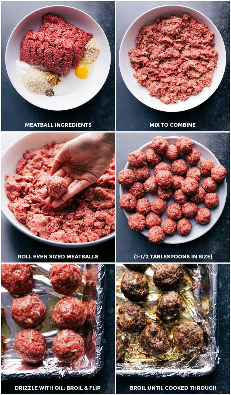 Crafting Meatballs - From Mixing to Cooking Mixing and rolling ingredients for meatballs, followed by cooking to perfection.