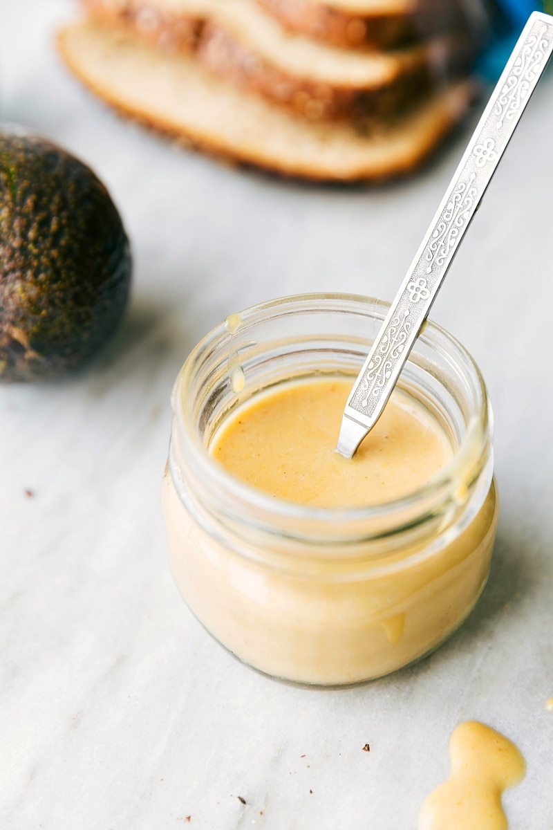 Dip Your Club Sandwich Recipe In The Best Honey Mustard Sauce The best honey mustard spread mixed together in a mason jar.