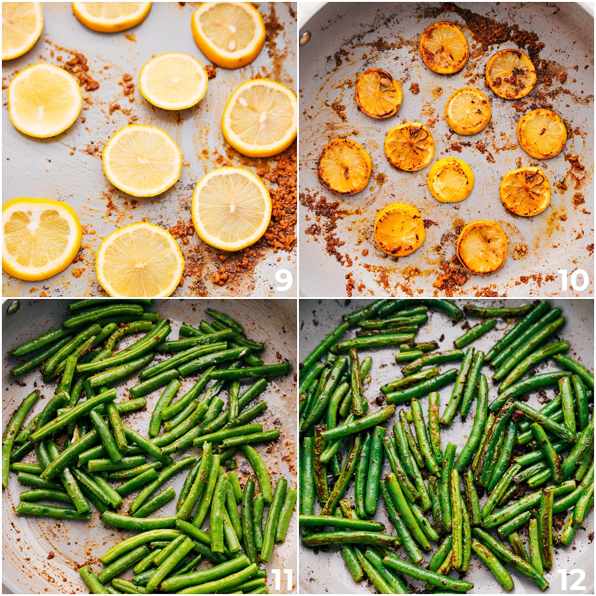 Cook Lemons And Green Beans Cook the lemons to enhance their flavor, then sautรฉ the green beans for this Lemon Parmesan Chicken dish.