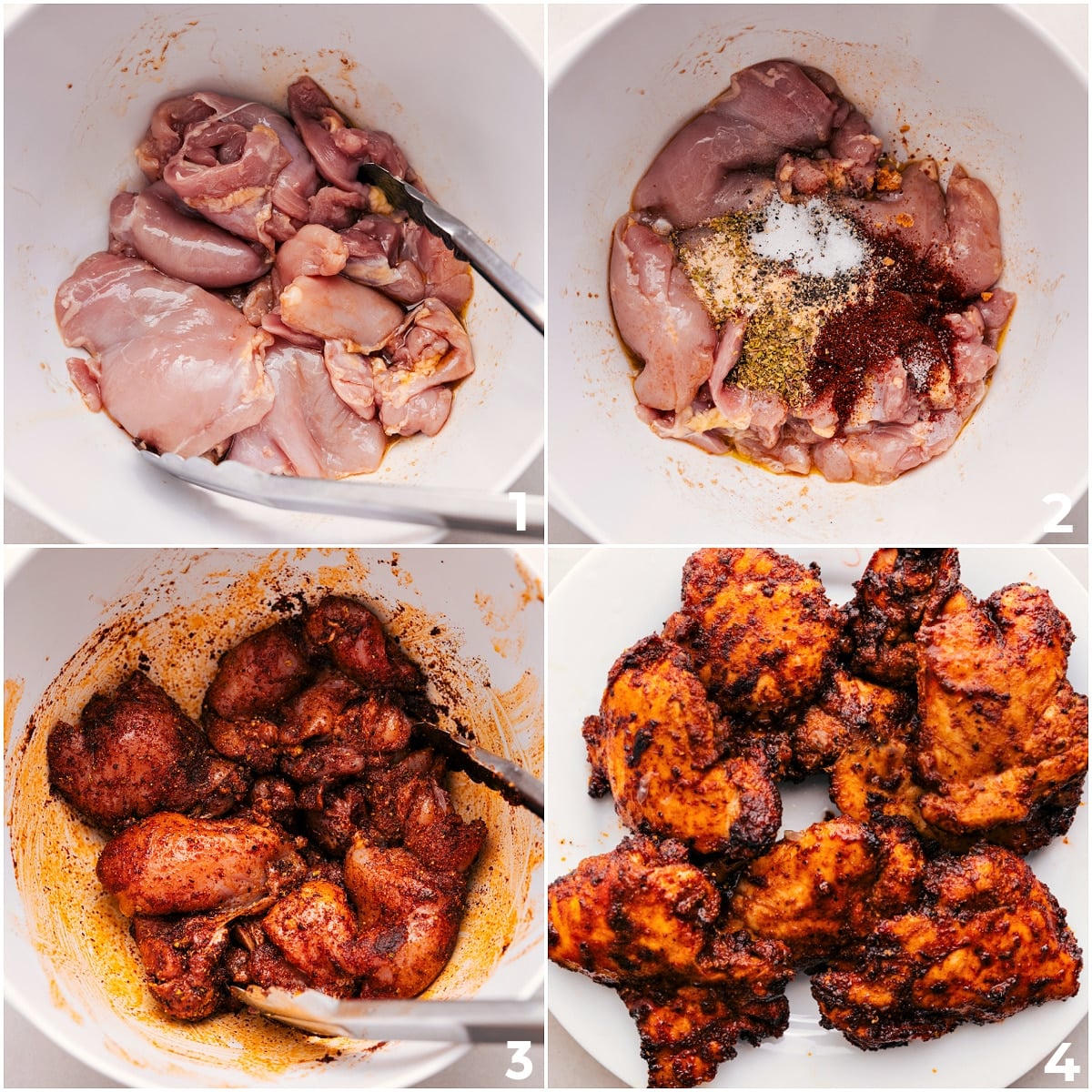 How To Make Chicken Fajita Bowl Toss the chicken in oil and seasonings for these chicken fajitas.