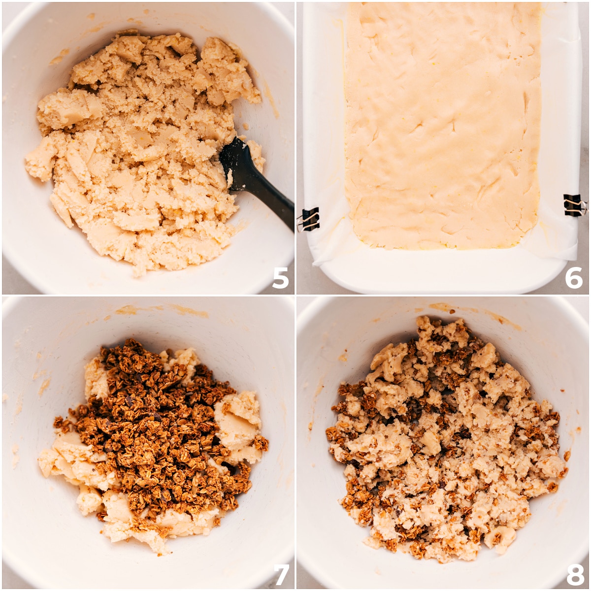 The Best Shortbread Base For Raspberry Bars Spreading half the dough into a 9x13 pan while mixing the other half with granola.