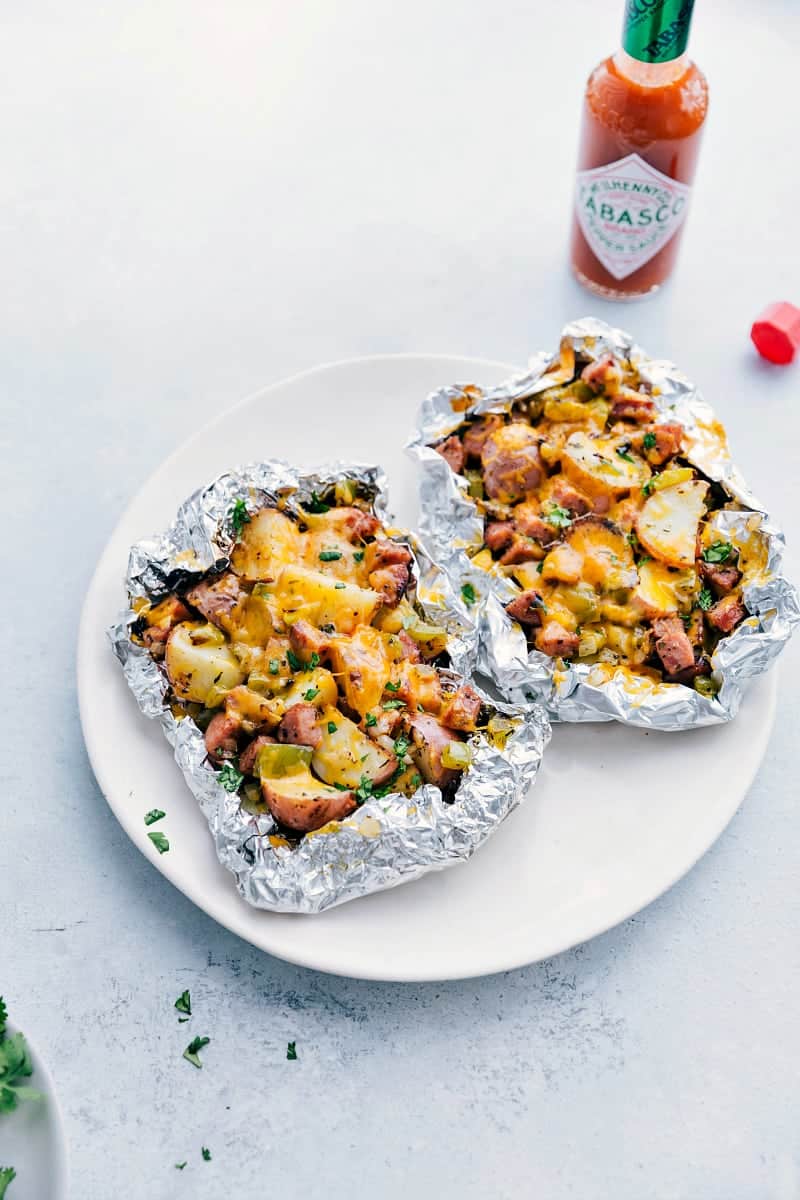 Sausage And Potato Foil Packs Recipe Sausage and Potato Foil Packs fresh off the grill ready to be enjoyed.