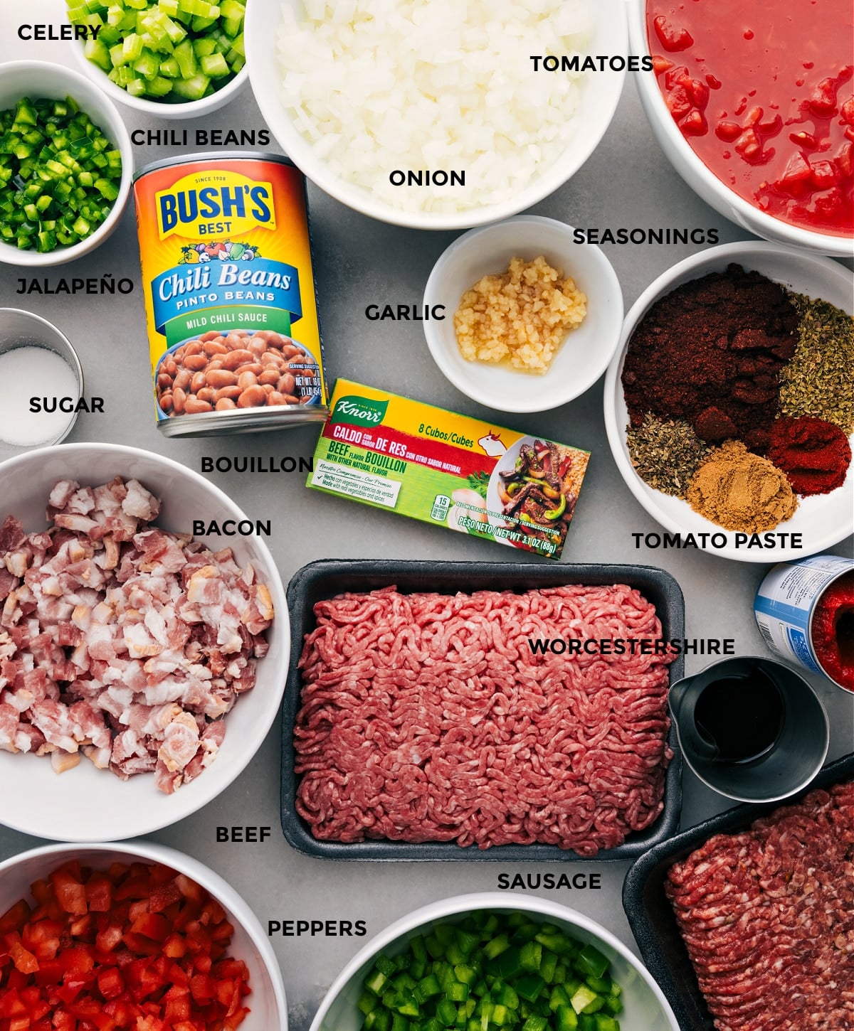 Ingredients In Chili Recipe Prep all the ingredients for easy assembly.