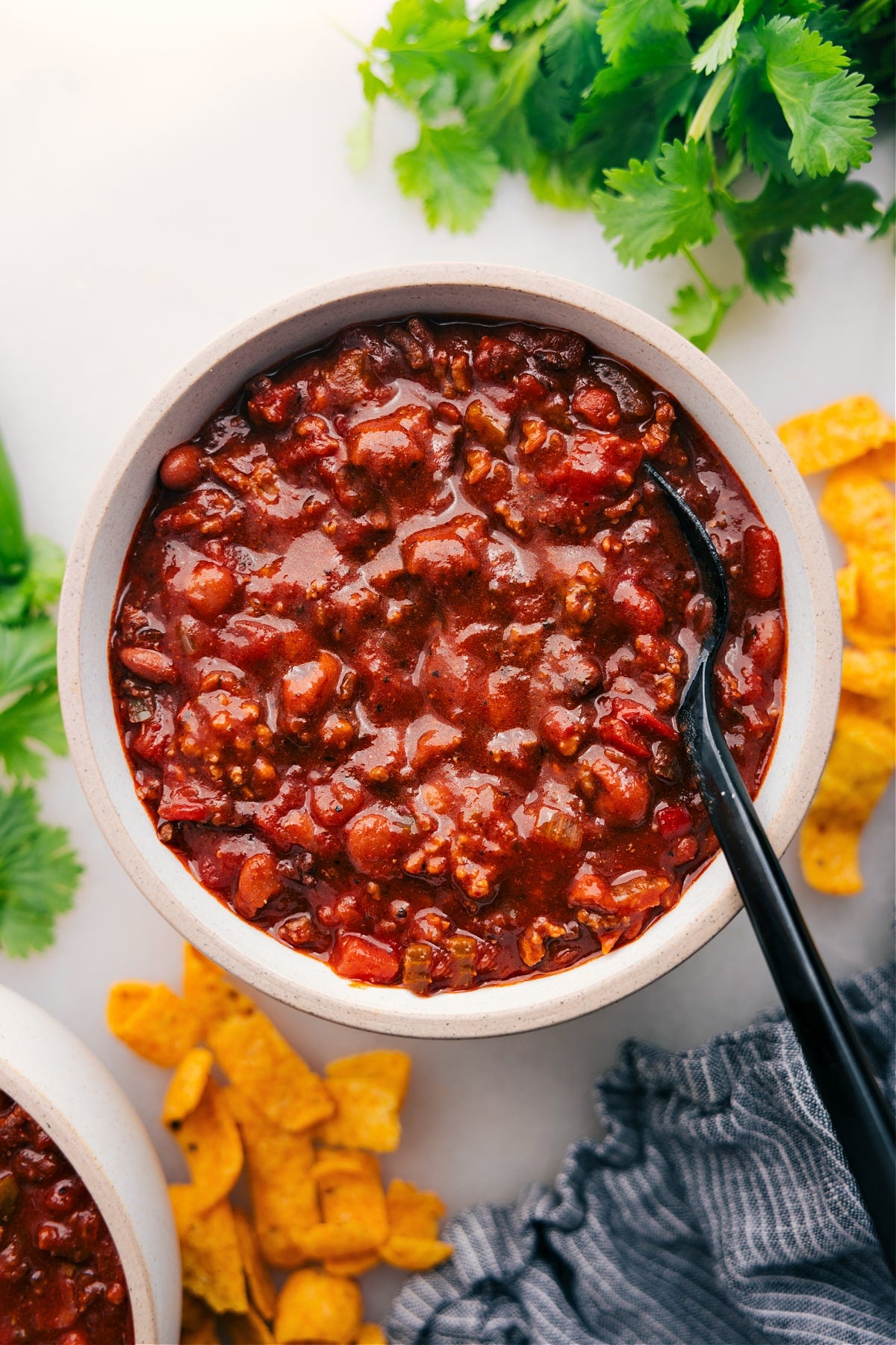 Award Winning Chili Crockpot Recipe The delicious crockpot chili served up in a bowl.