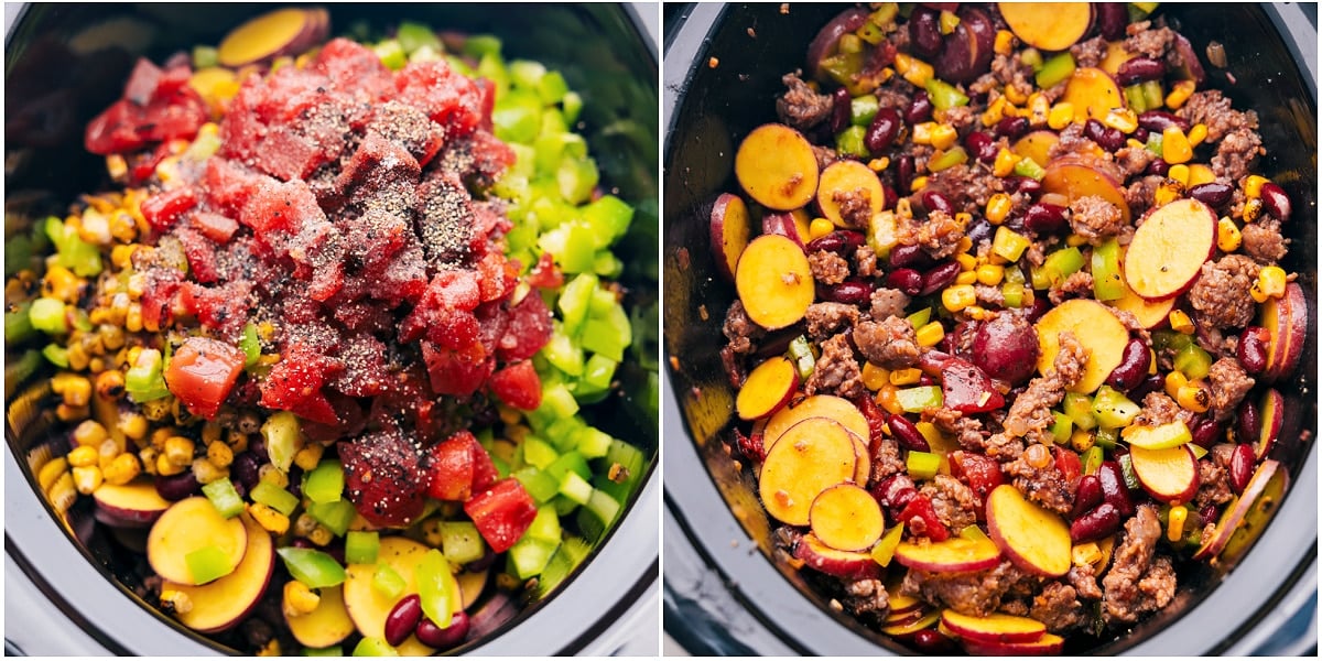 Add Everything To The Slow Cooker For This Crockpot Cowboy Casserole Add everything to the slow cooker and mix it together for this delicious dish.