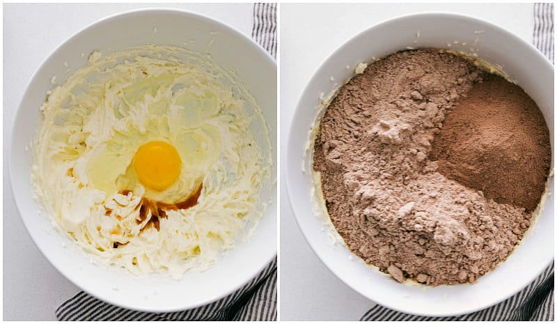 Easy and delicious Mint Chocolate Chip Cookiesย are bursting with flavor and so simple to make! Mint Chocolate Chip Cookies process shot