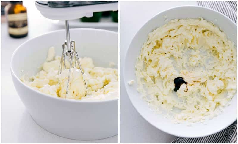 Creamy and smooth Cream Cheese Frosting is perfect for cakes, cookies, and cupcakes! Process shots: making easy cream cheese frosting