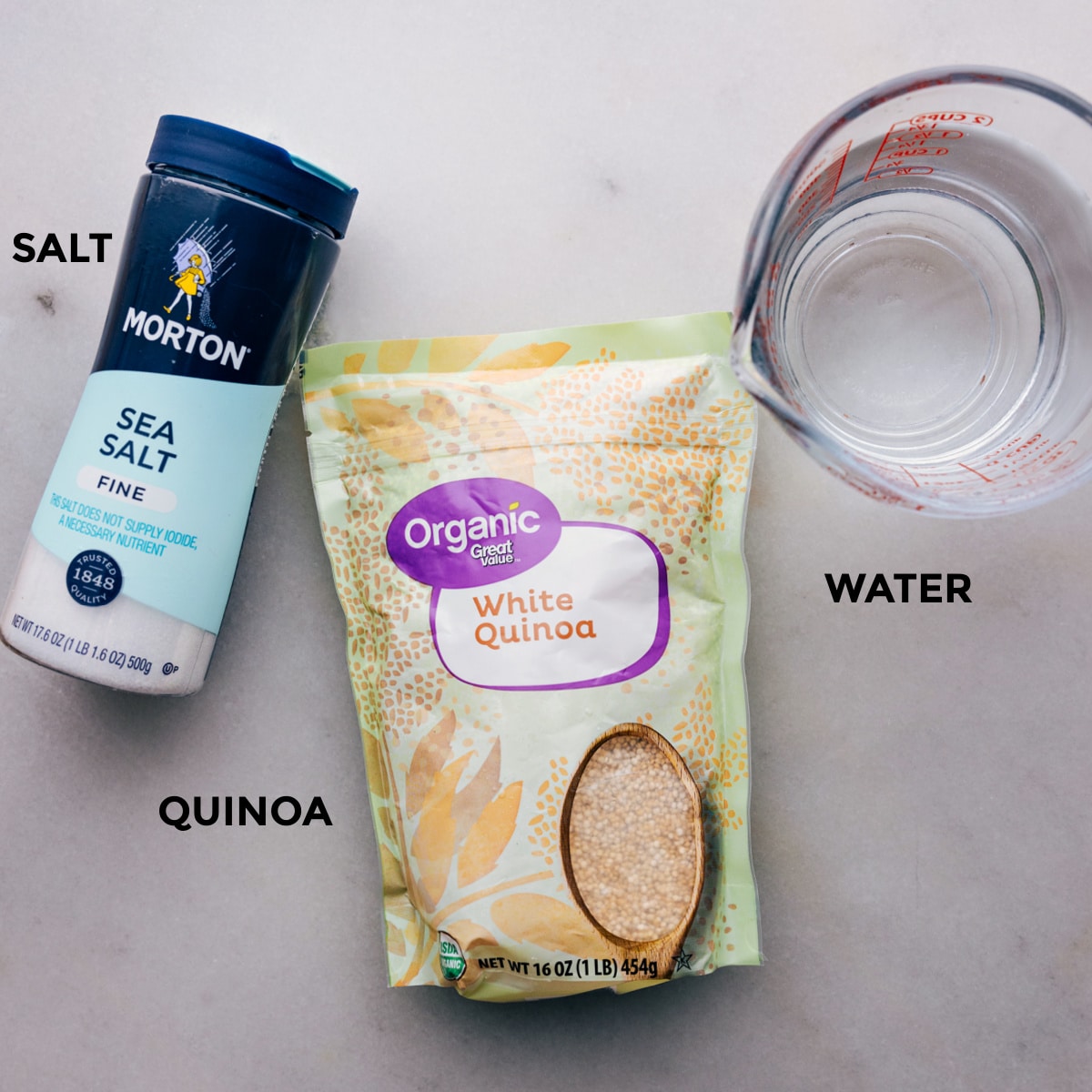 How To Cook Quinoa Guide All the ingredients used in this recipe laid out for easy assembly.