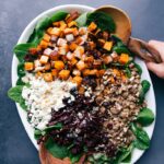 Butternut squash salad, freshly dressed.