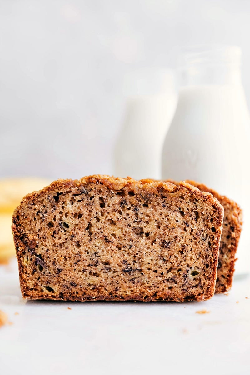 This moist and flavorfulย Easy Banana Bread is a family favorite! If you're looking for a way to use ripe bananas, give this recipe a try. Easy Banana Bread slices