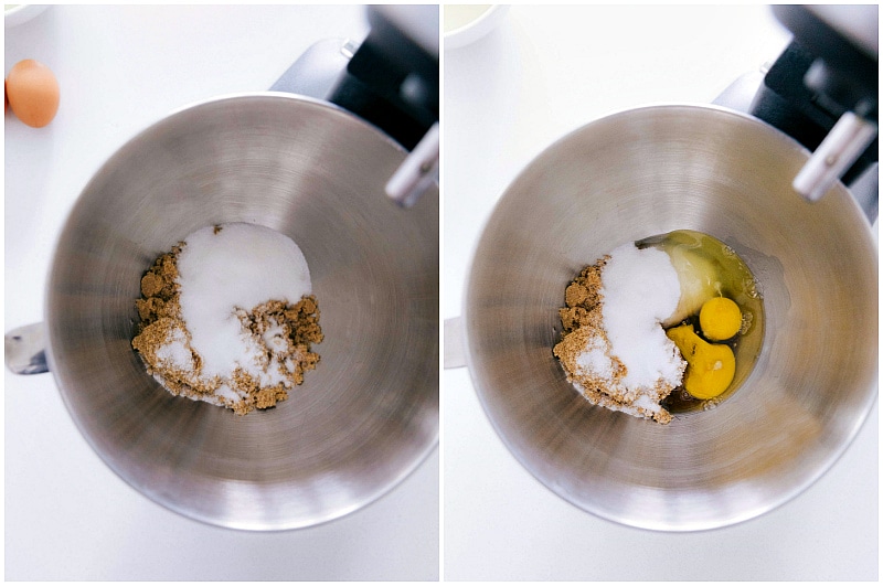 Easy Banana Bread recipe is a family favorite! If you're looking for a way to use ripe bananas, you have to give this recipe a try! Wet ingredients for Easy Banana Bread