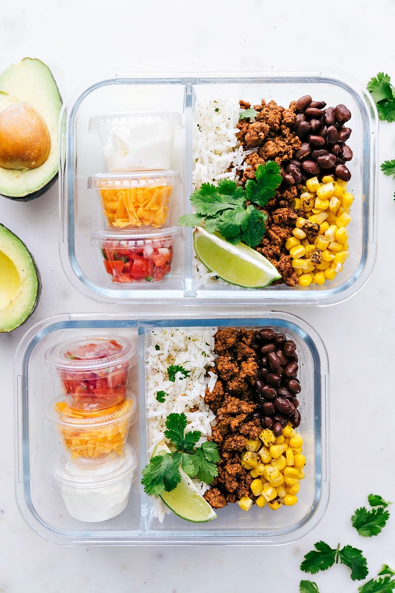 Meal Prep Taco Bowls Healthy ground beef recipes: meal prep taco bowls.