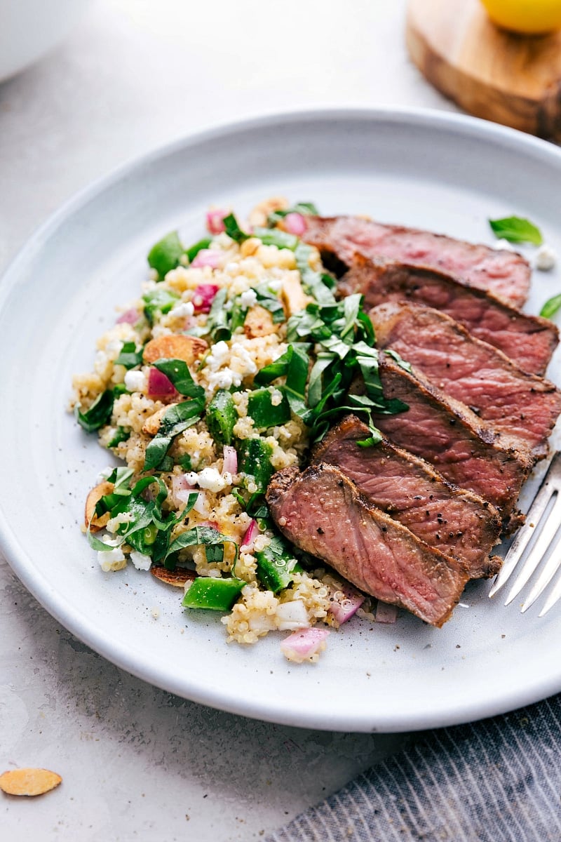 Spring Quinoa Salad With Steak Spring quinoa salad recipe with steak.