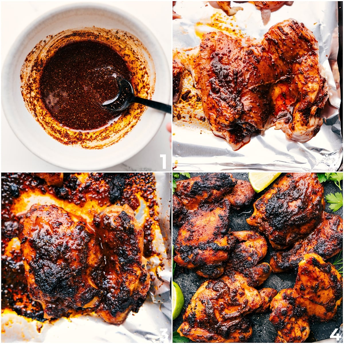 How To Make Chimichurri Chicken Chimichurri chicken being coated in a flavorful rub, then baked to perfection.