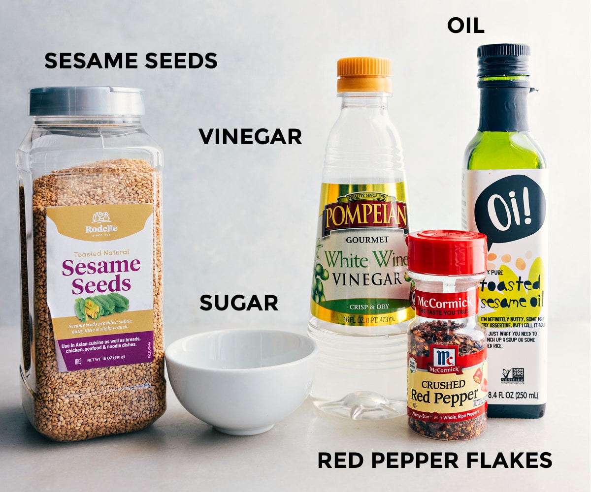 How To Make The Dressing For Asian Cucumber Salad The dressing in this recipe prepped out for easy assembly.