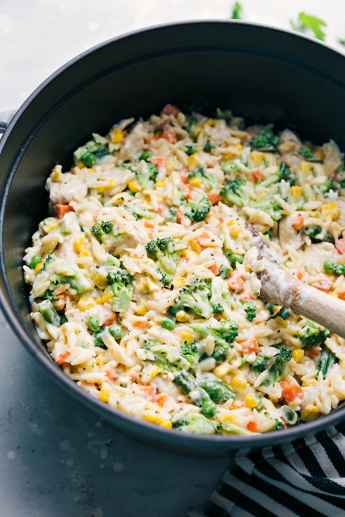 Creamy Orzo In The Pot Creamy Orzo in the pot and ready to serve.