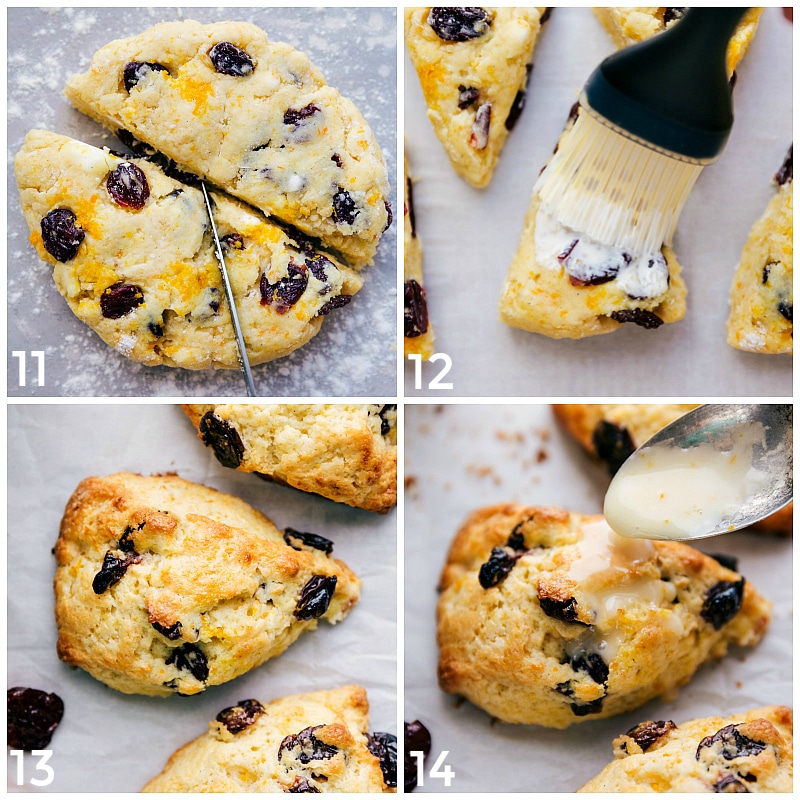 Creating Cherry Scones: Baking and Adding Glaze Making, baking, and adding glaze to the cherry scones recipe.