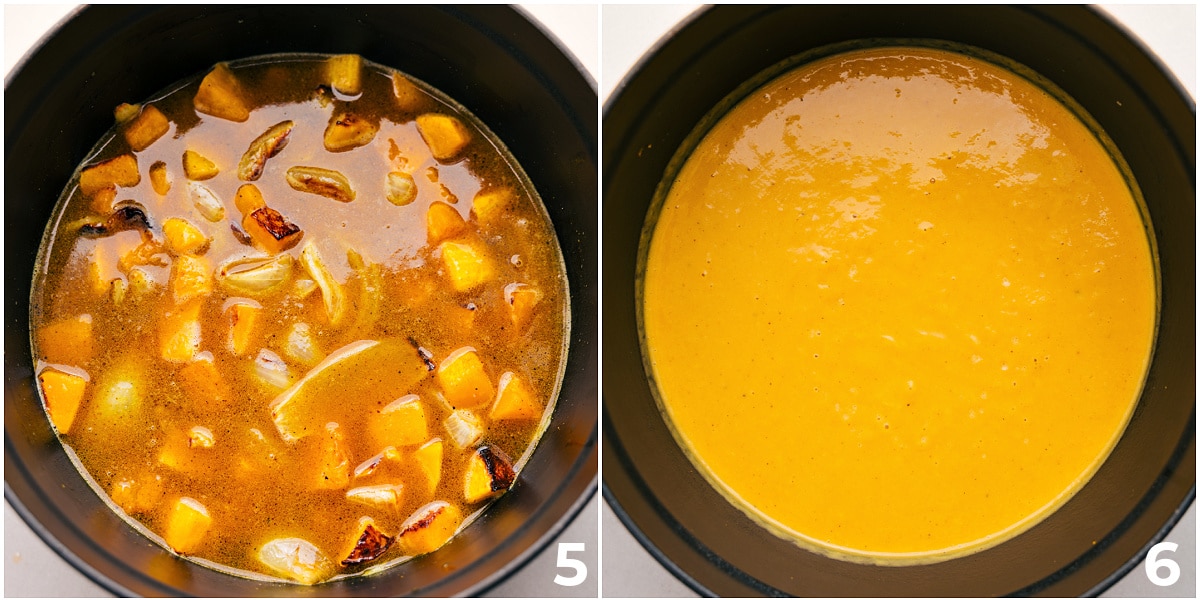 Smooth And Creamy Butternut Squash Soup Blend the recipe together until smooth.