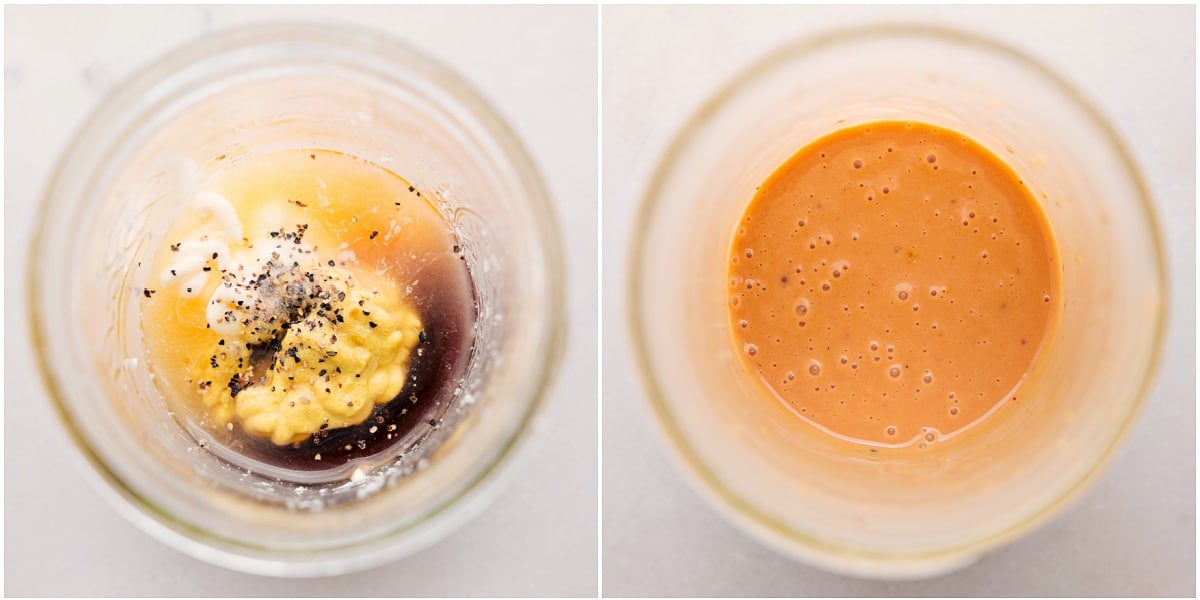 Mix Together The Best Crispy Chicken Salad Shake the dressing together in a mason jar.