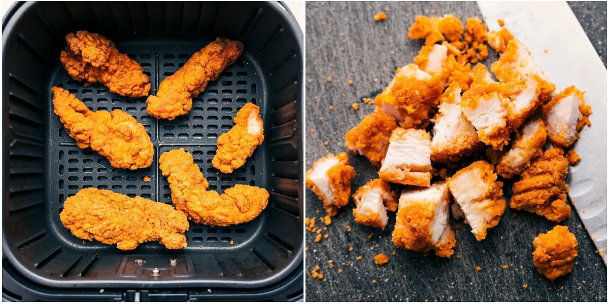 Air Fried Crispy Chicken Recipe Air fry the chicken to perfection for this crispy chicken salad.