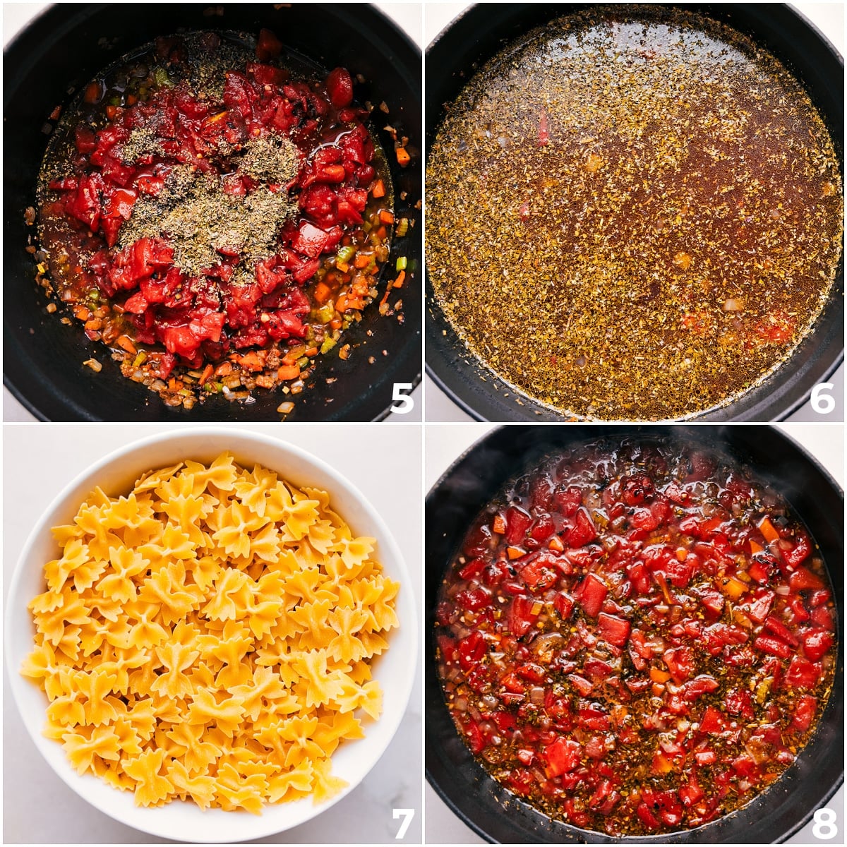 How To Make The Best Soup Recipe: Pasta Soup-i80;;;;;; Add crushed tomatoes and broth, then let everything cook together.