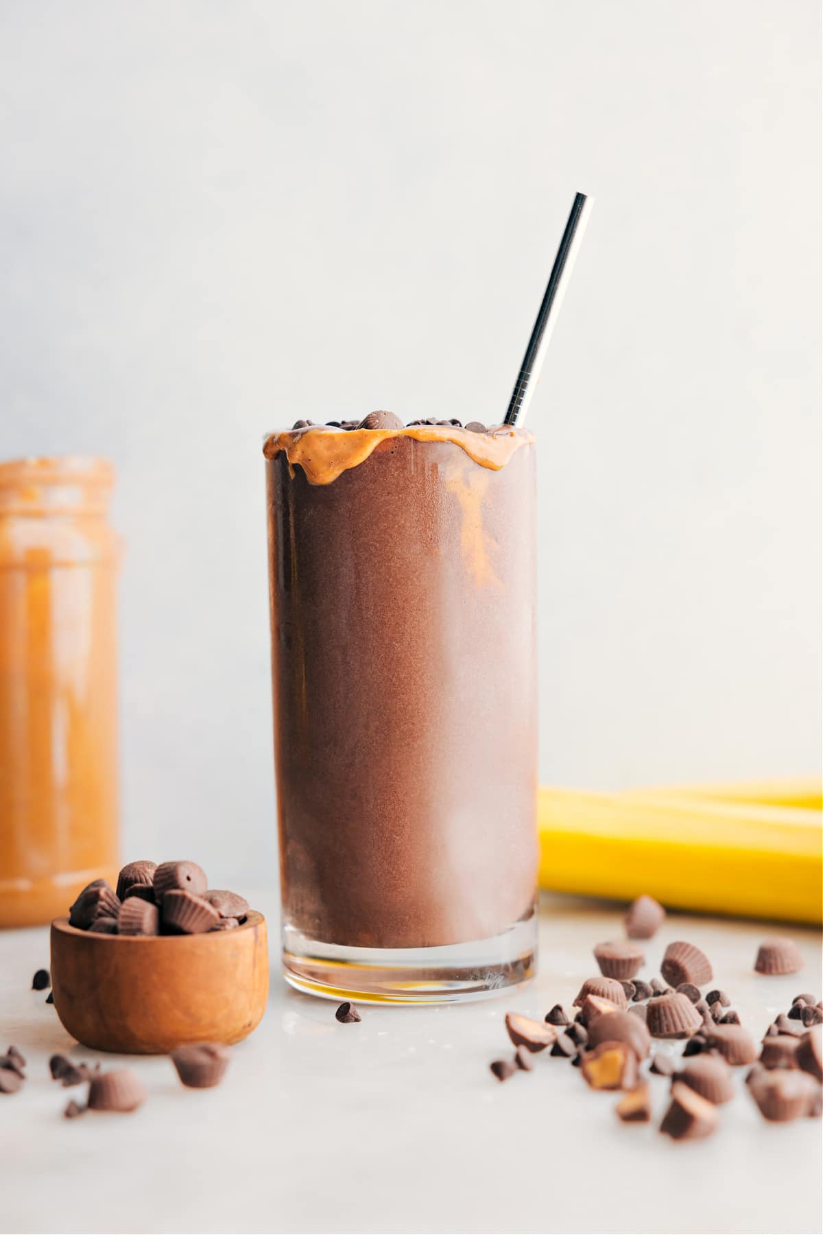 The easiest and best peanut butter protein shake recipe that tastes like a milkshake.