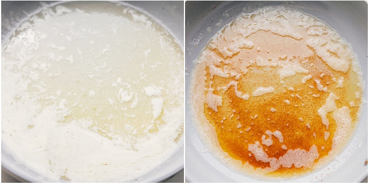 How To Brown Butter For Cookies Browning the butter in a skillet for these Brown Butter Oatmeal Chocolate Chip Cookies.