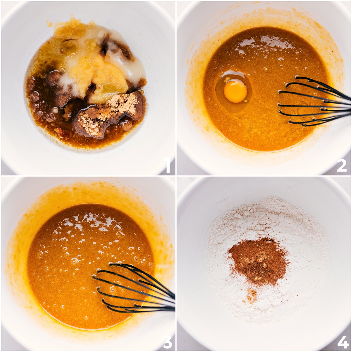 How To Make Carrot Cake Recipe I’m whisking the wet ingredients in one bowl and mixing the dry ingredients in another for this carrot cake.