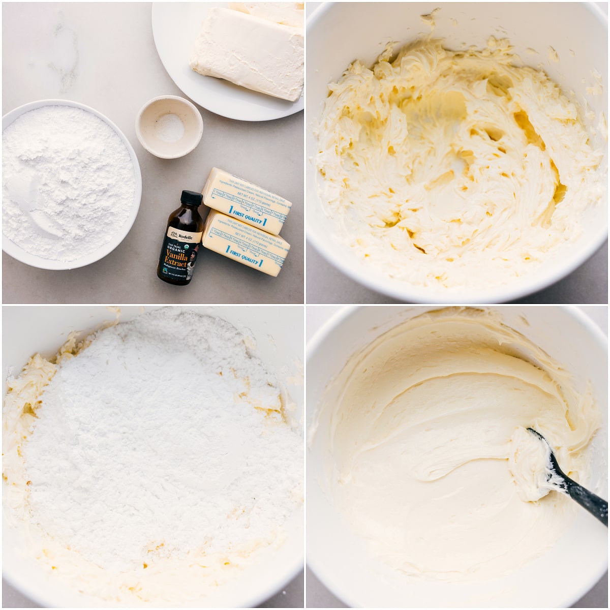 The Best Cream Cheese Frosting To Top your Carrot Cake I’m mixing the cream cheese frosting in a bowl.