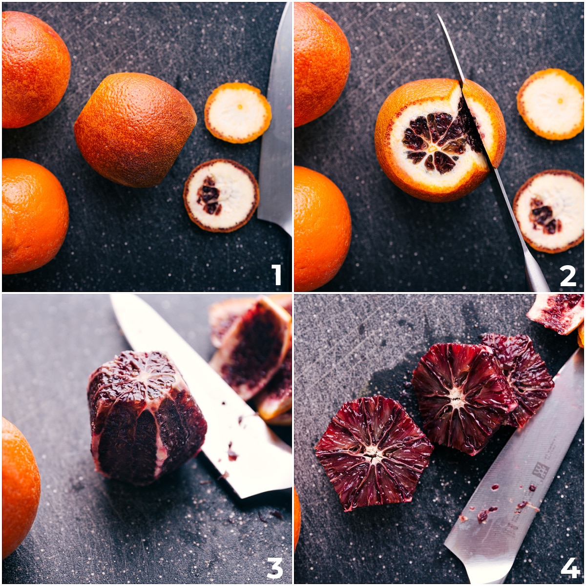 Delicious Citrus Salad The citrus being prepped and all the peels being cut off for this citrus salad.