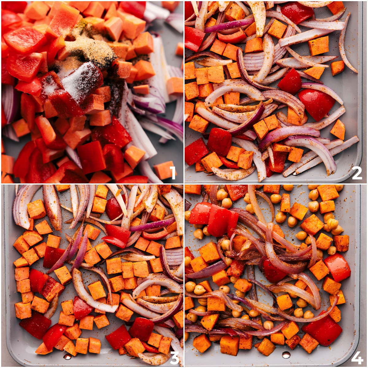 Roasted Vegetables Top This Buddha Bowl Recipe All the veggies and chickpeas roasted on a sheet pan to top these Buddha bowls.