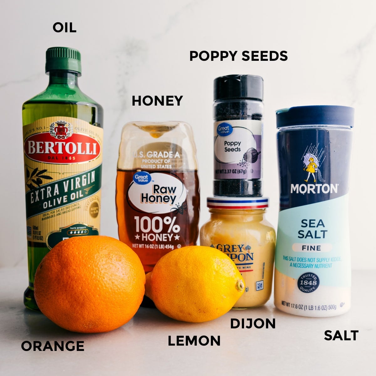 The Best Salad Dressing In Mandarin Orange Salad Prep all the dressing ingredients for this mandarin orange salad, including olive oil, honey, poppy seeds, salt, Dijon, lemon, and orange.