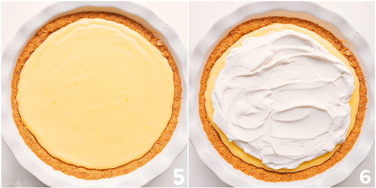 Magnolia Copycat Lemon Pie Recipe The dessert fresh out of the oven with whipped cream on top.