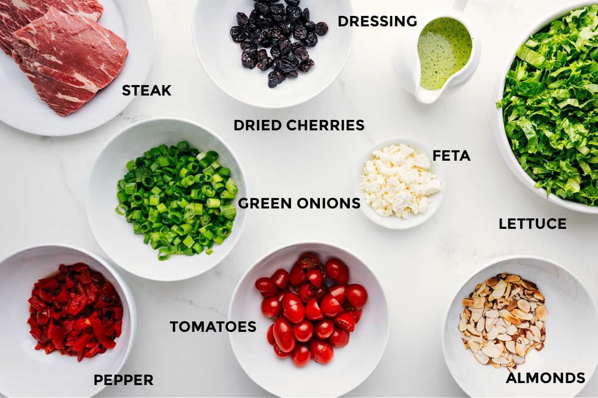 Steak Salad Preparation: Grilling Meat, Slicing, and Crafting the Dressing