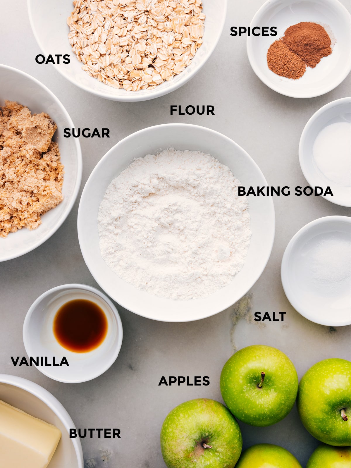 Ingredients In Apple Pie Bars Prep all the ingredients in this recipe for easy assembly.