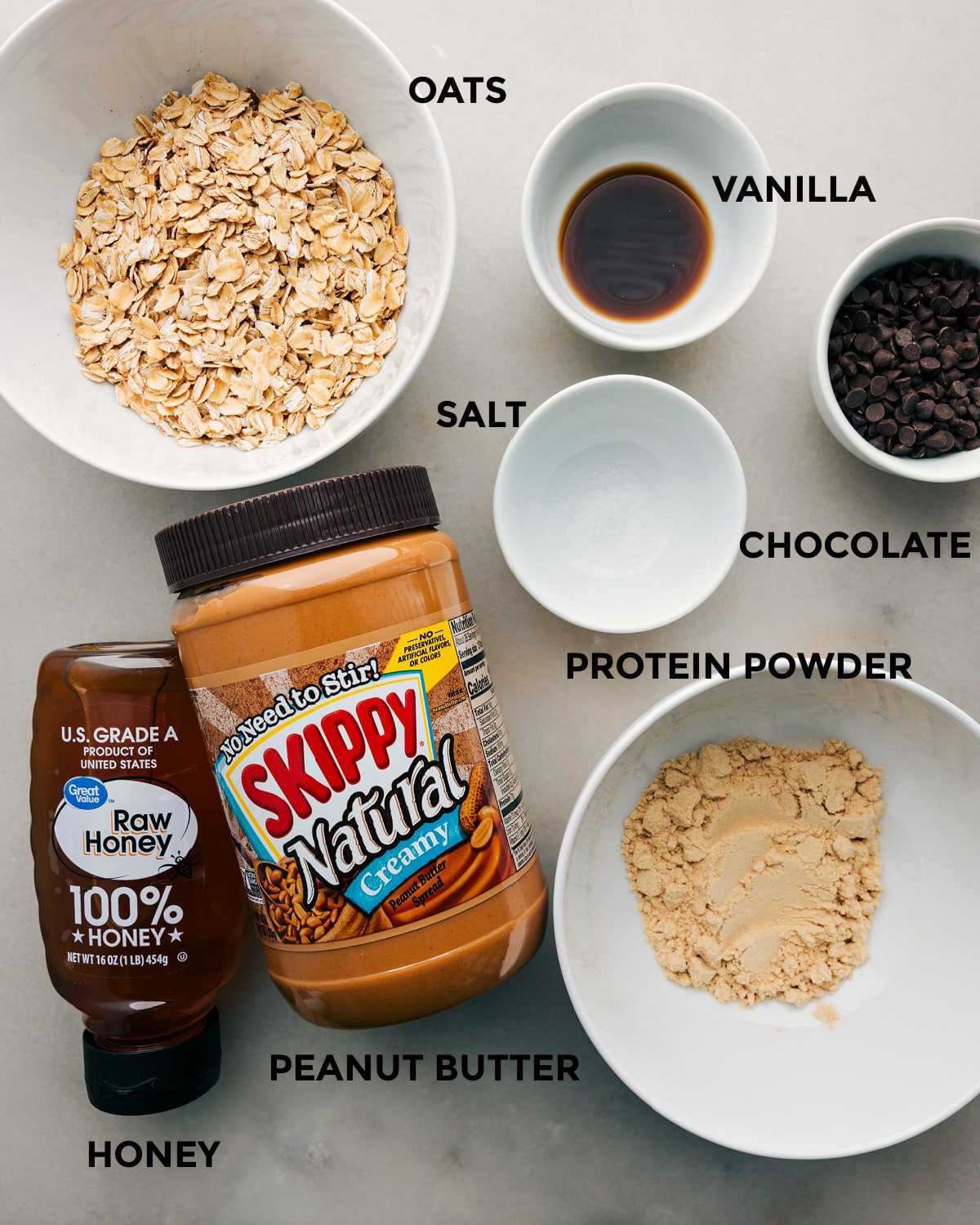 All the ingredients in this recipe prepped out for easy assembly.