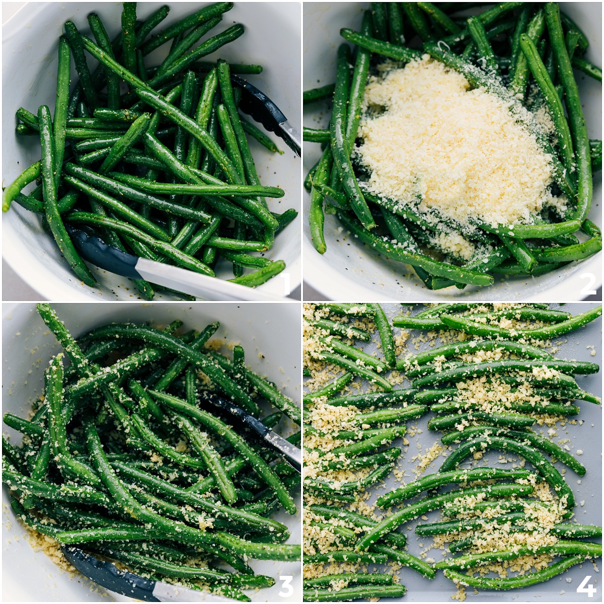 How To Make Roasted Green Beans Toss the green beans with oil, seasonings, parmesan, and panko, then spread them on a sheet pan for roasting.