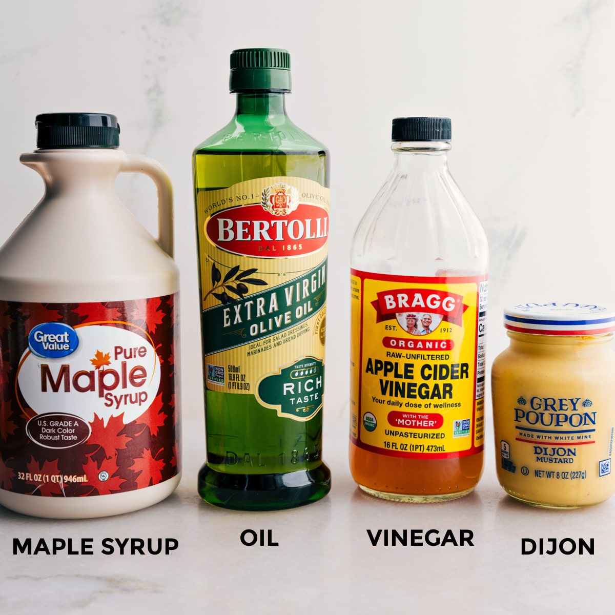 Dressing Ingredients For Spinach Salad The ingredients for the spinach salad dressing are prepped for easy assembly.